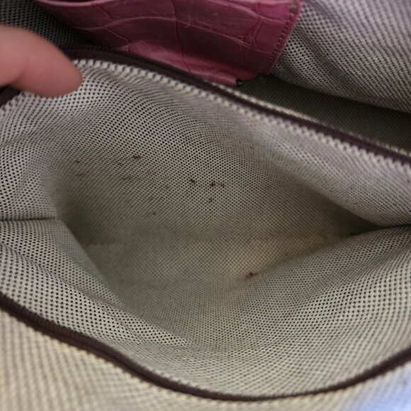 Dooney & Bourke Pink Croc Embossed Leather Satchel Nile Collection Vintage - Picture 8 of 16